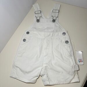 Summer Beachy Vintage 90s NWT Talbots Kids All White Shortalls Adjustable Straps